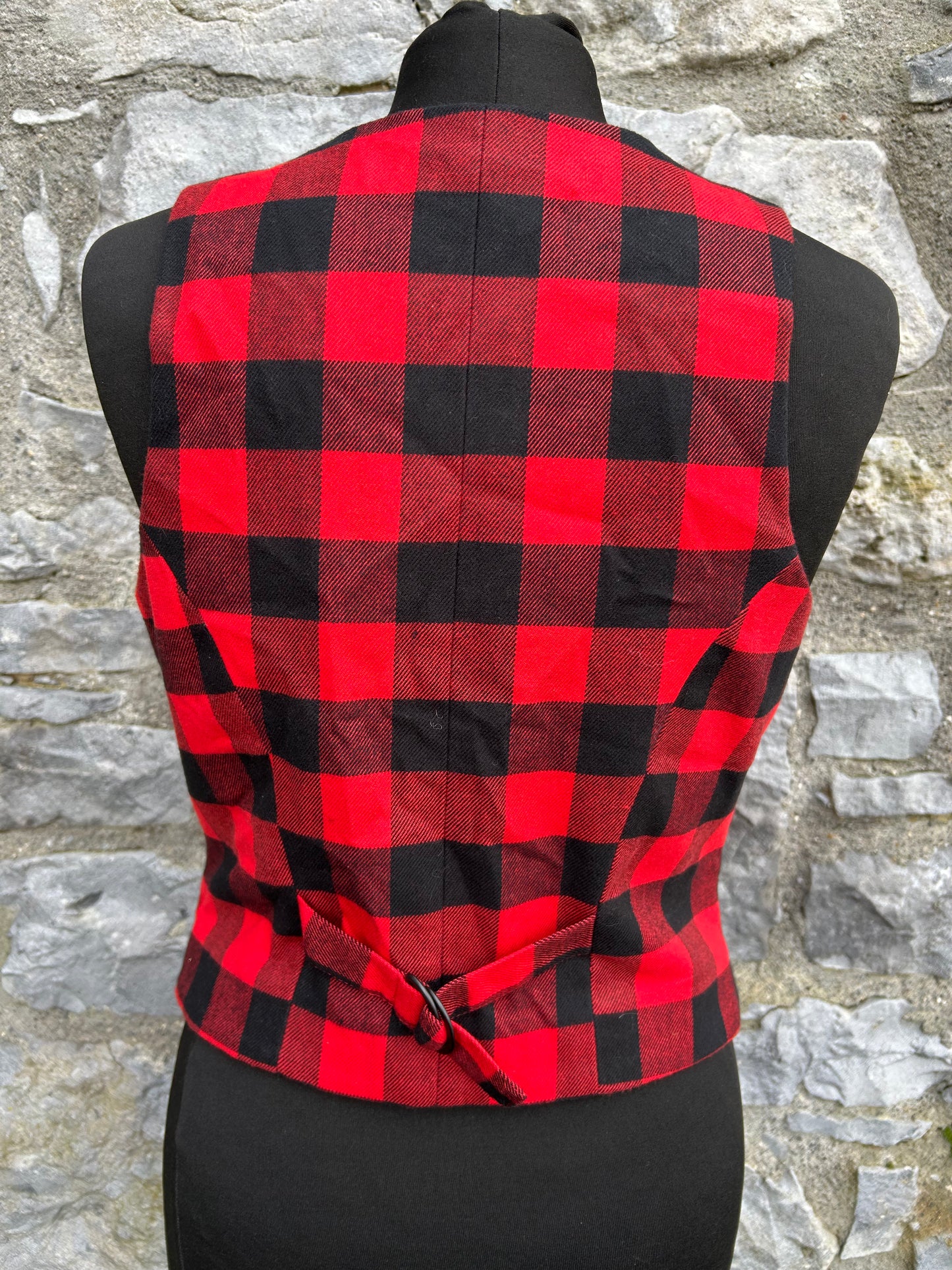 Red check waistcoat uk 10