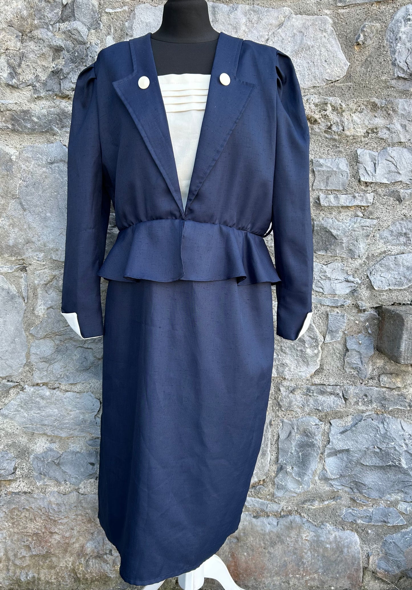 80s navy dress uk 12-14