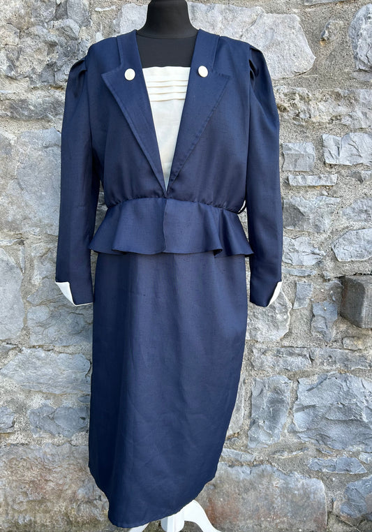 80s navy dress uk 12-14