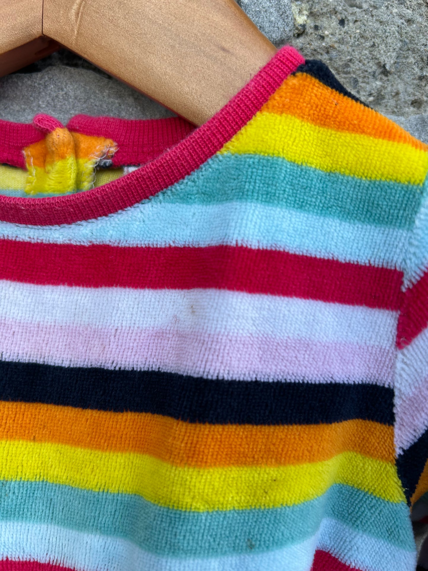 Colourful stripes velour dress  6-9m (68-74cm)