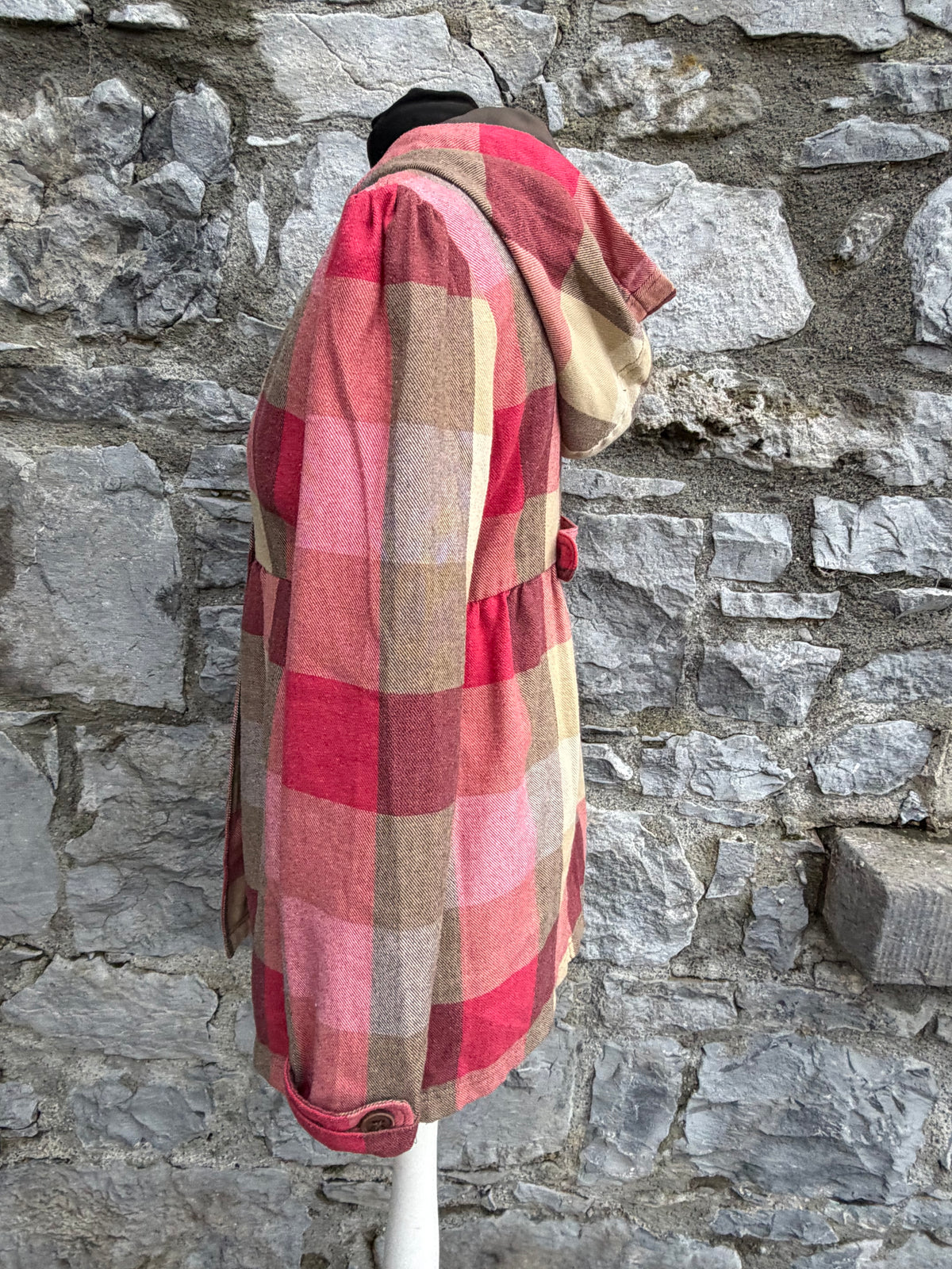 Y2K check hooded coat uk 8-10