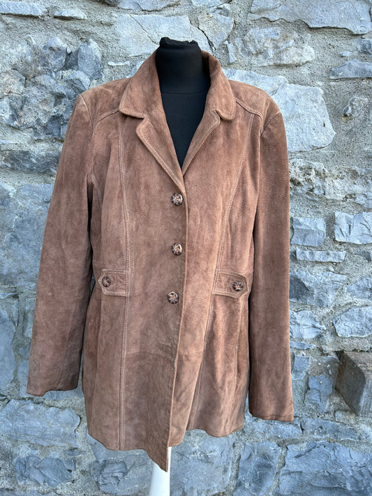 90s brown suede jacket uk 16
