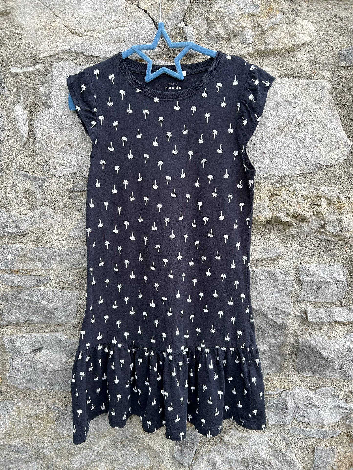 Palm tree navy dress 8y (128cm)