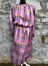 Load image into Gallery viewer, 80s pink stripy dress uk 12-14
