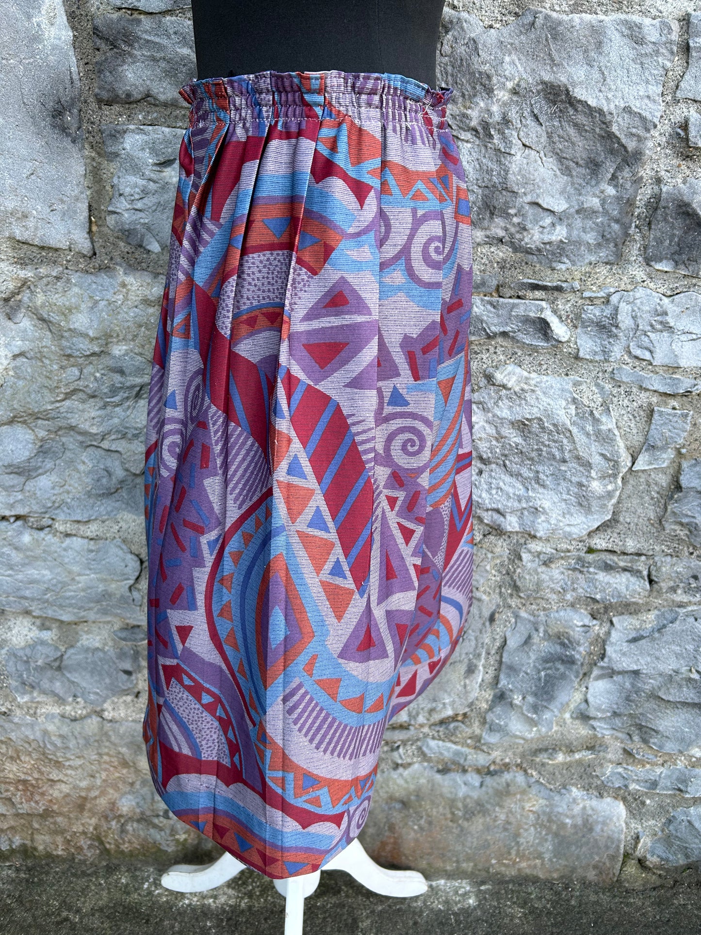 80s abstract purple skirt uk 10