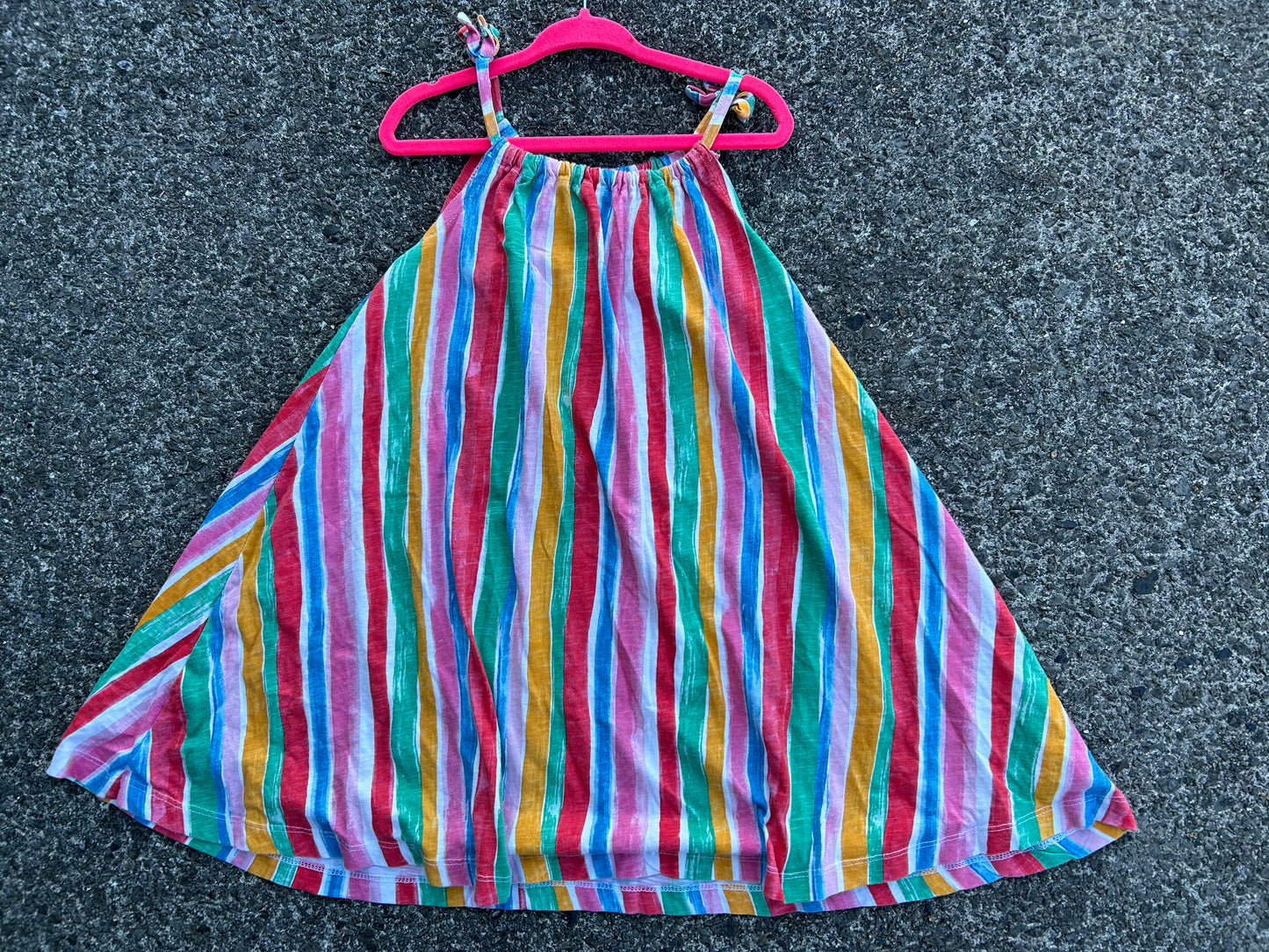 Rainbow stripes summer dress 7y (122cm)