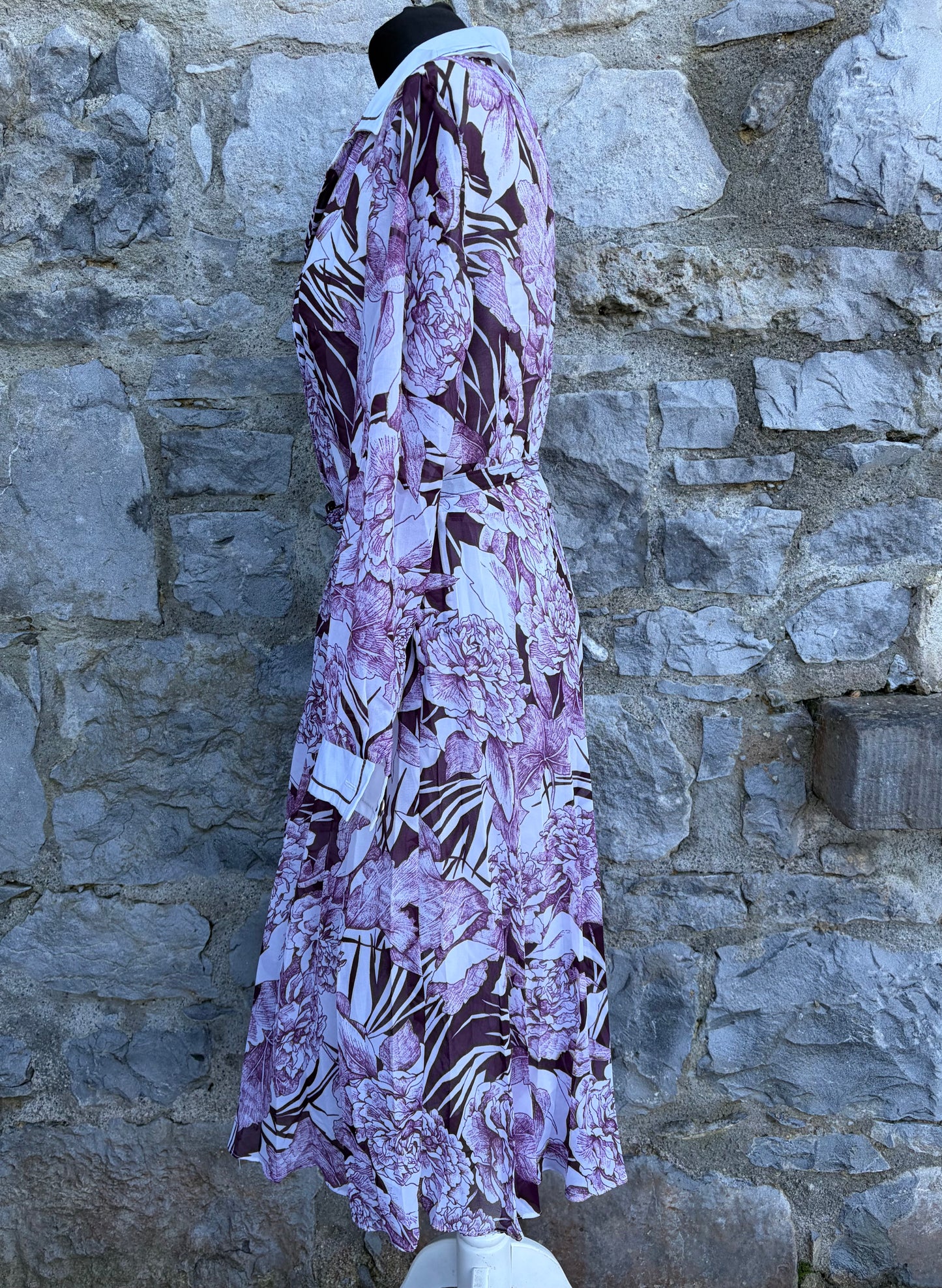 80s purple floral dress uk 12