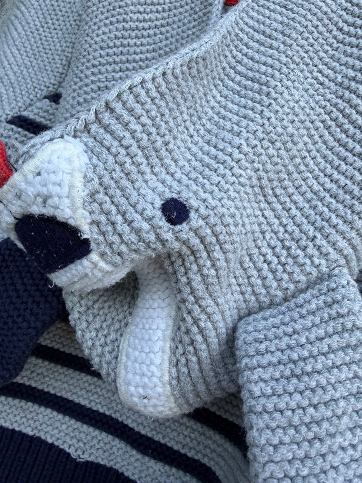 Dog grey stripy cardigan 3-6m (62-68cm)