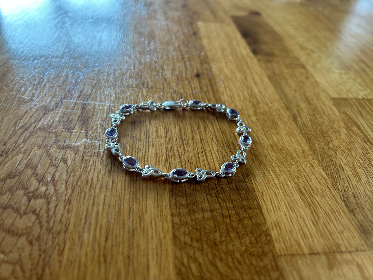 Amethyst&silver Celtic bracelet