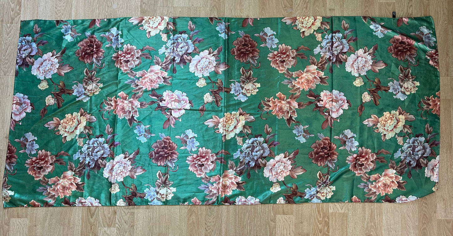 Green&floral scarf