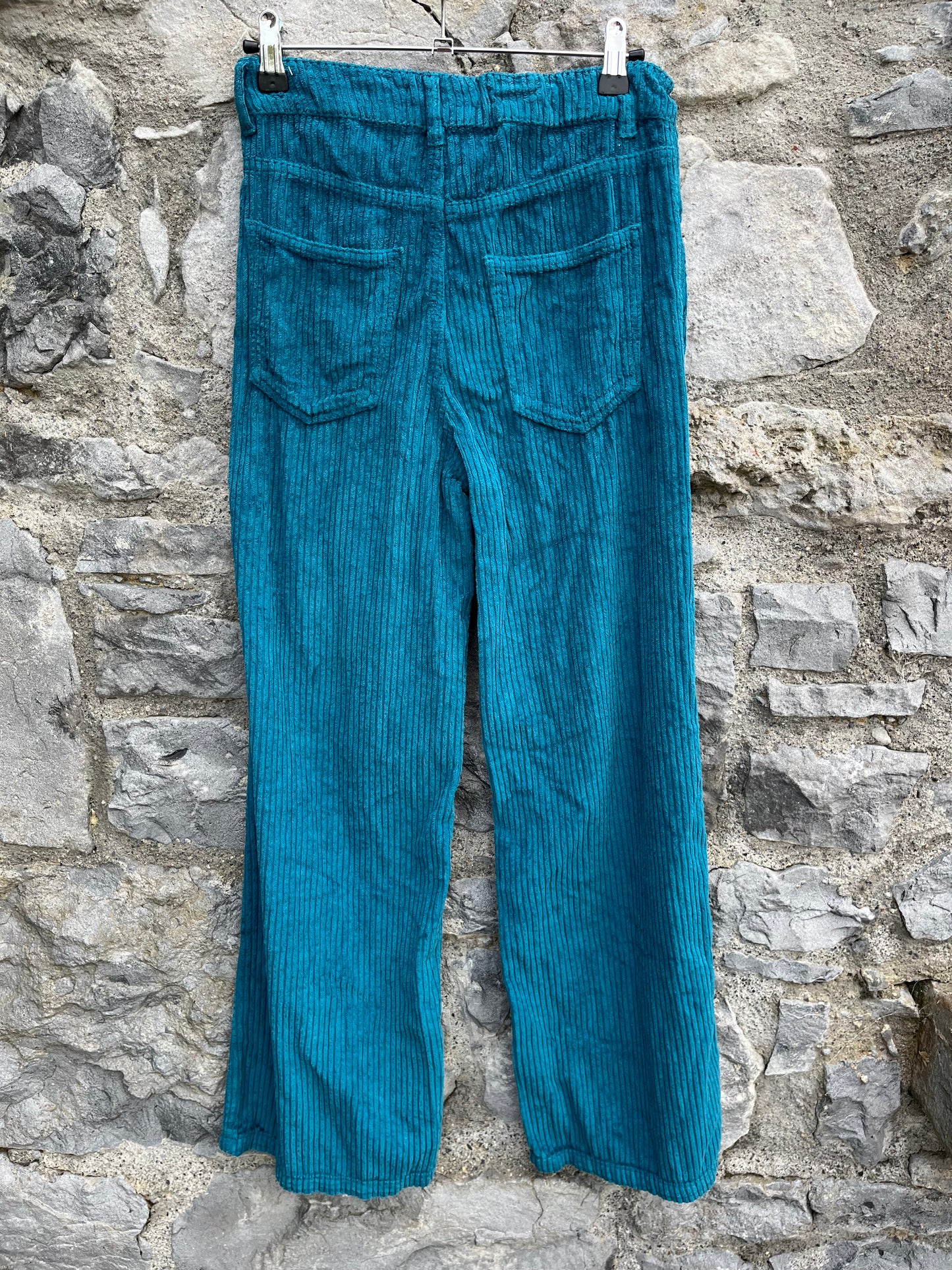 Teal thick cord pants  13-14y (158-164cm)