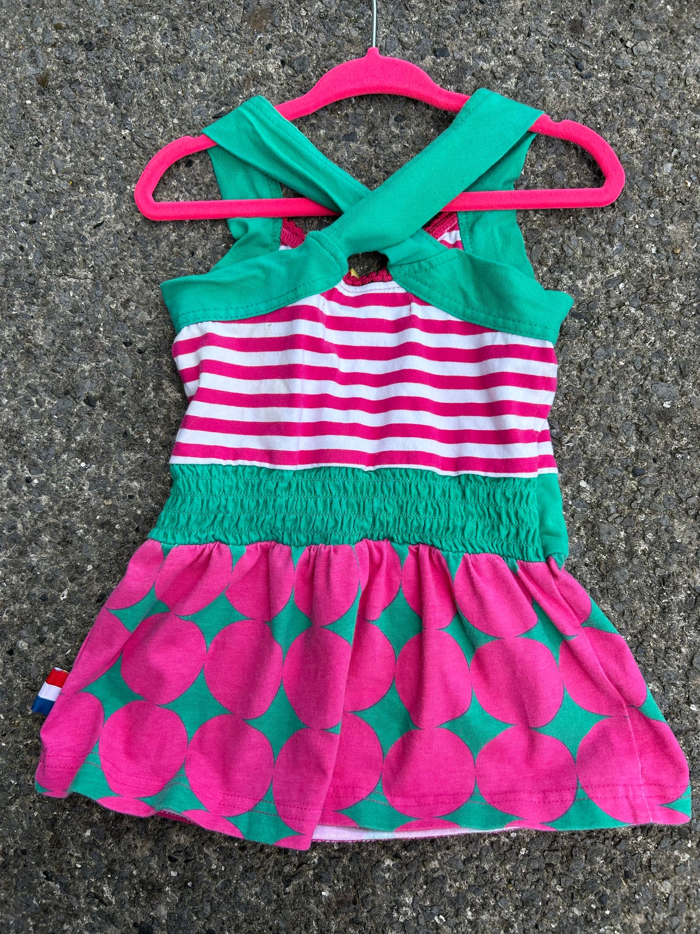 Stripes&mega dots pink tunic  4-5y (104-110cm)