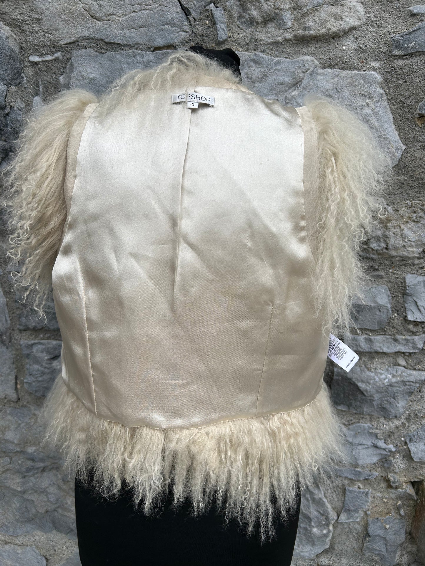 Cream shearling fur gilet uk 10