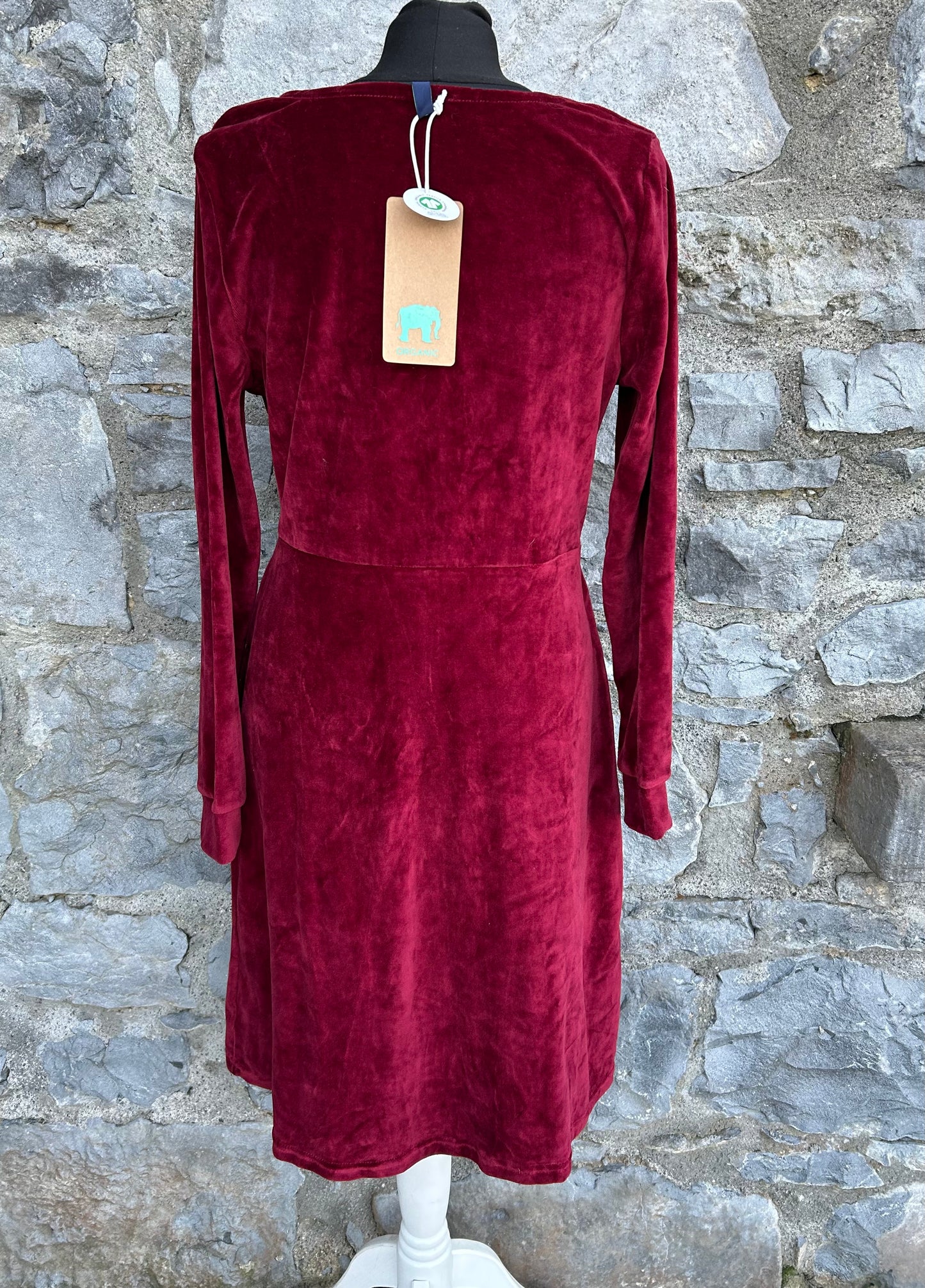 Burgundy velour dress uk 10-12