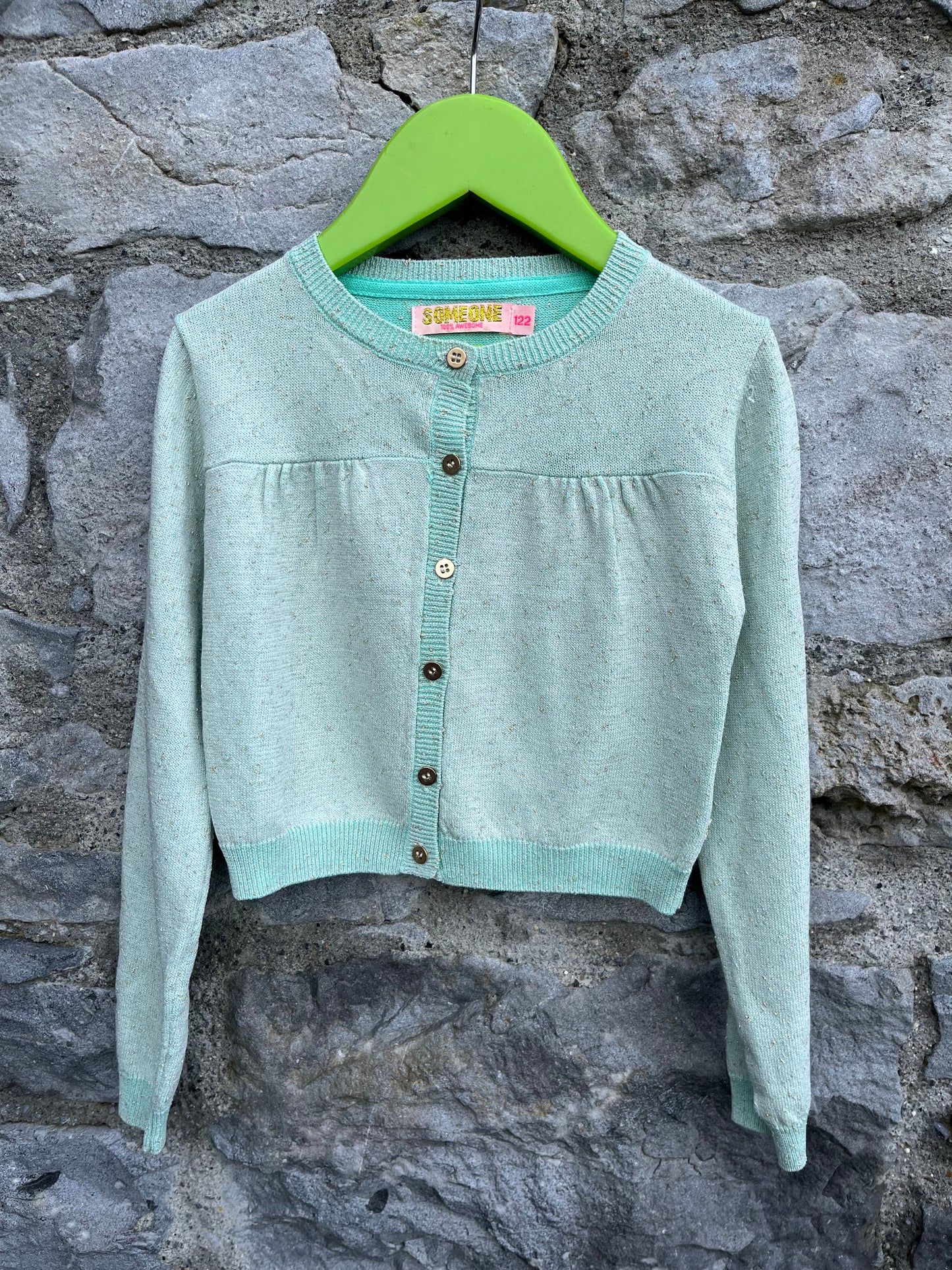 Green sparkly cardigan  6-7y (116-122cm)