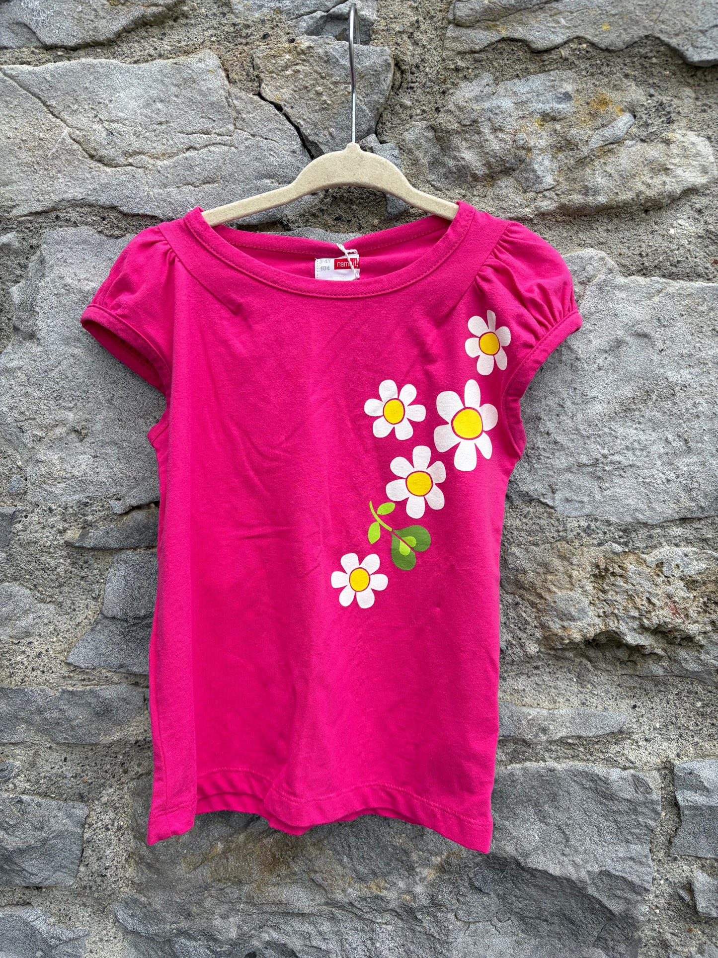 Pink flower top  3-4y (98-104cm)