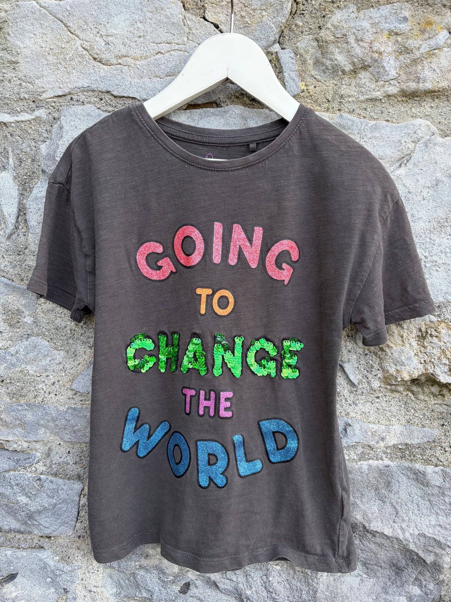 Change the world sequin t-shirt  4-5y (104-110cm)