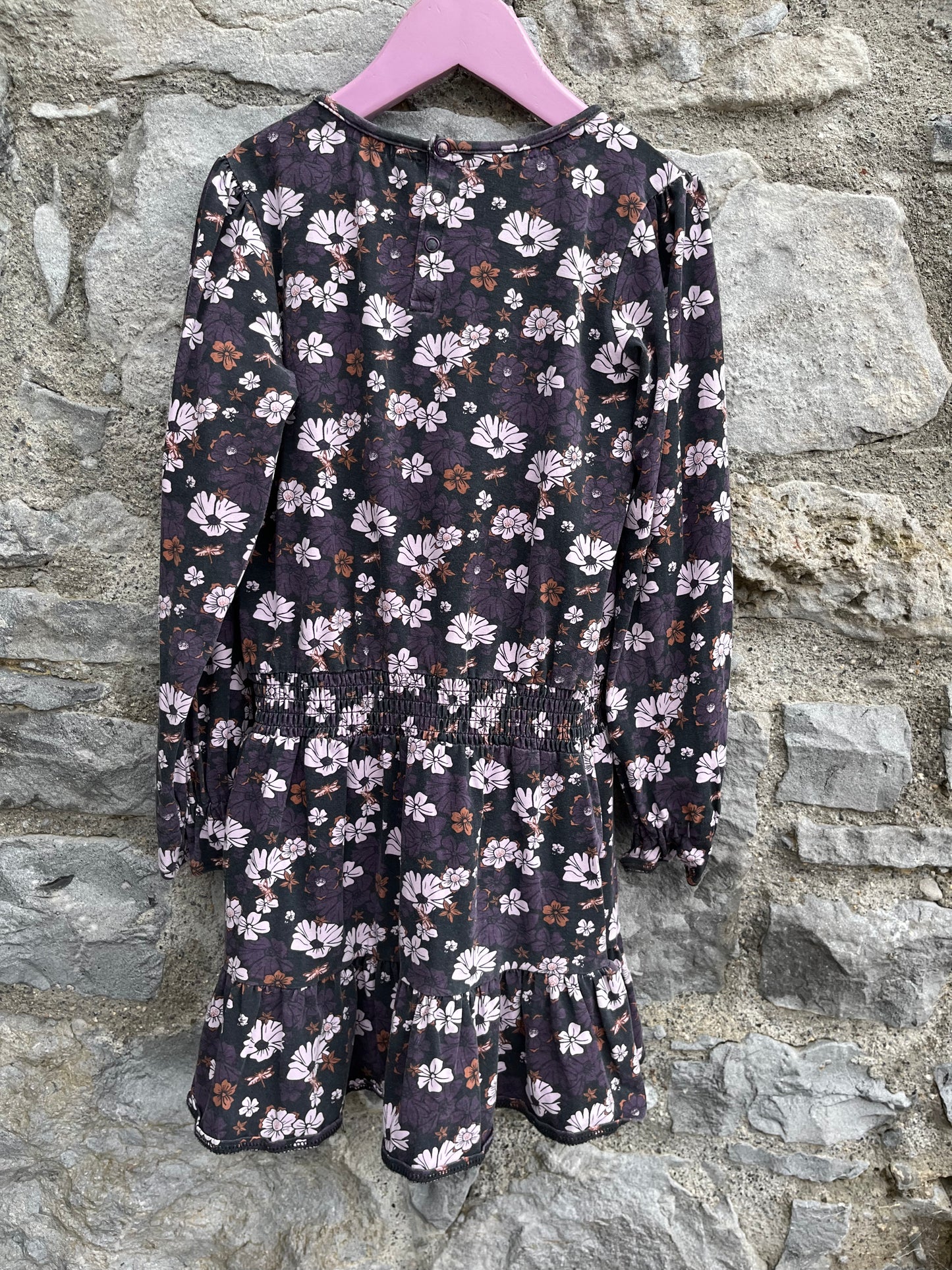 Brown floral dress  8-9y (128-134cm)