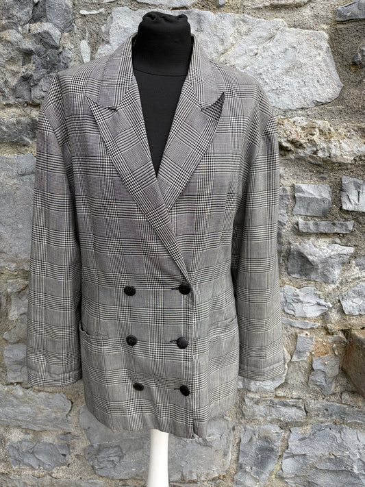 90s houndstooth double-breasted blazer uk 8-10