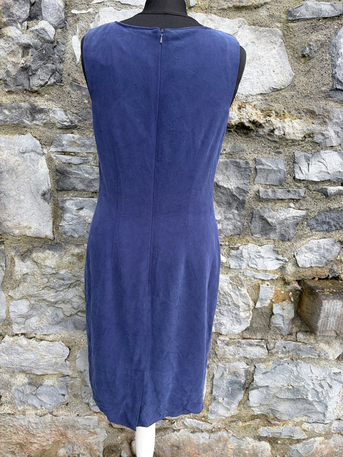 90s blue silk dress uk 8