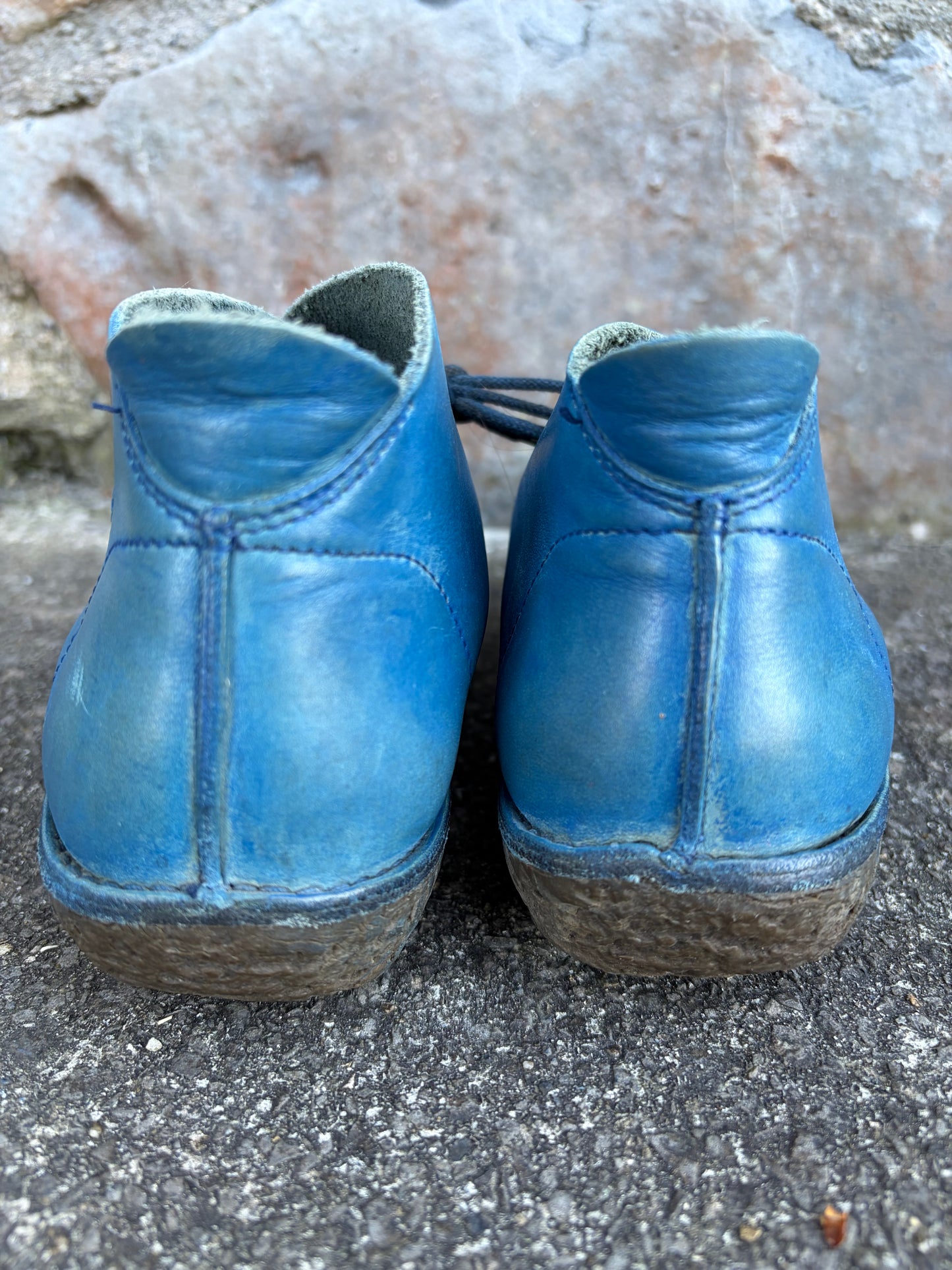 Handmade blue leather boots  uk 8 (eu 42)