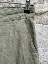 Load image into Gallery viewer, Khaki wide leg cropped pants uk 14
