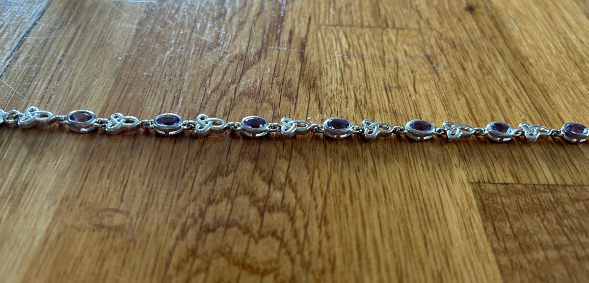 Amethyst&silver Celtic bracelet