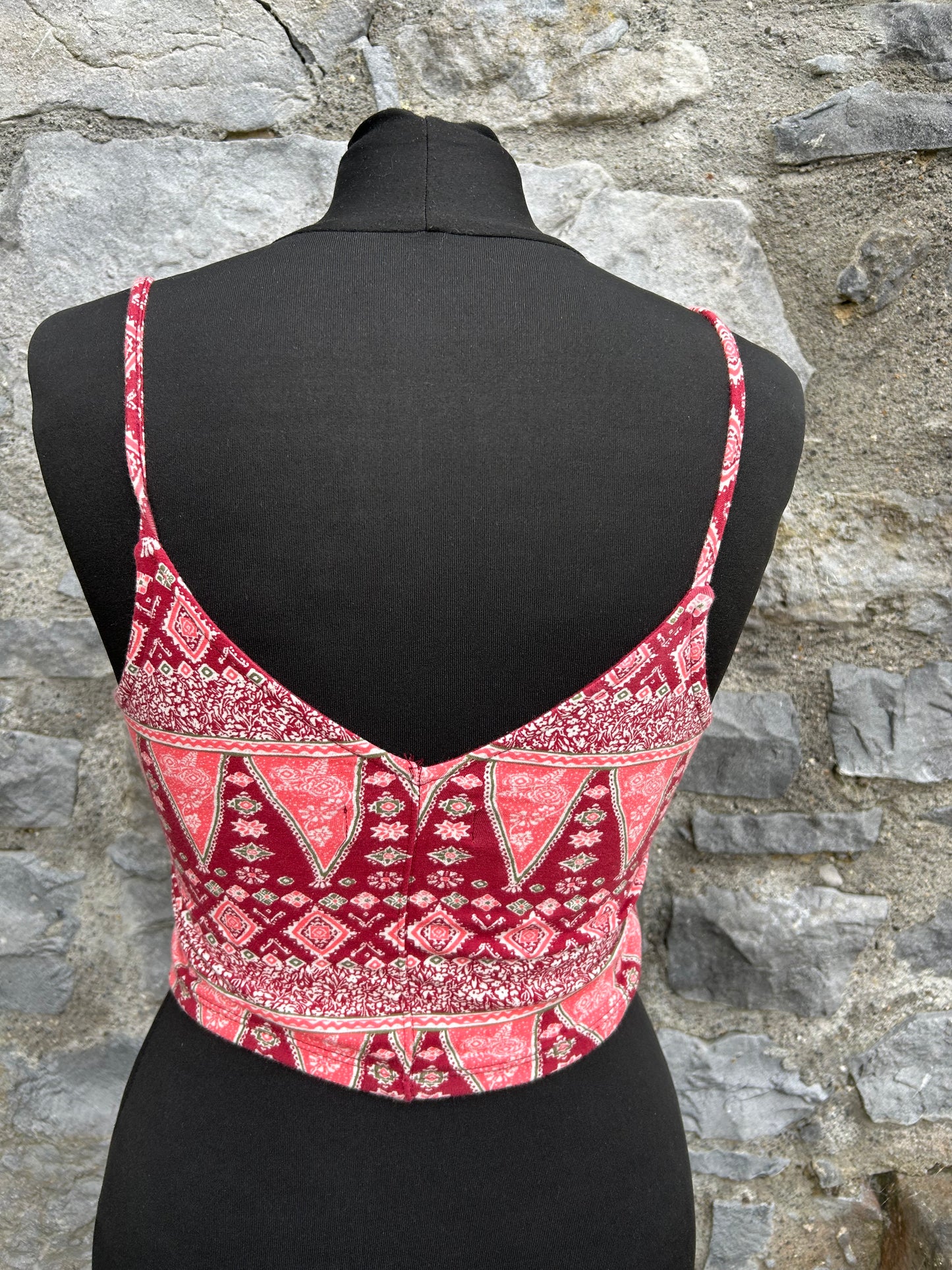 Pink geometric cropped top  uk 10