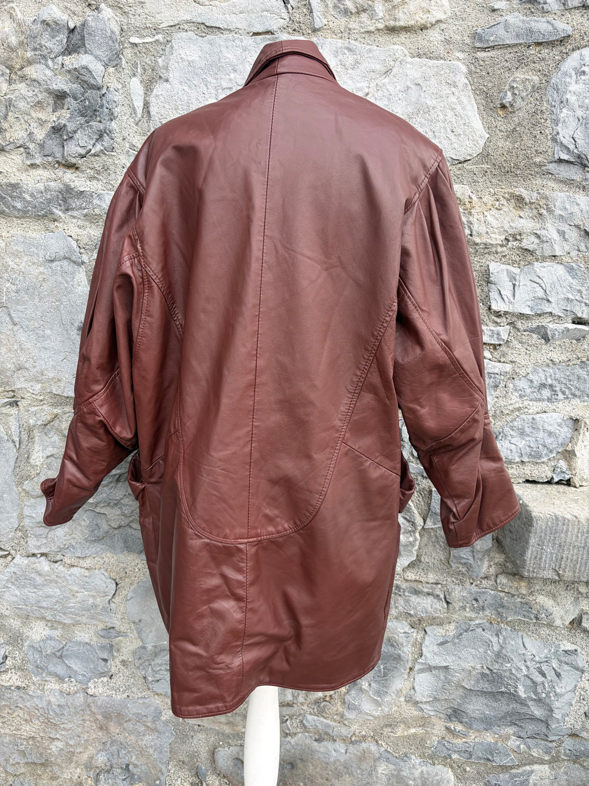 80s brown leather jacket uk 12-14