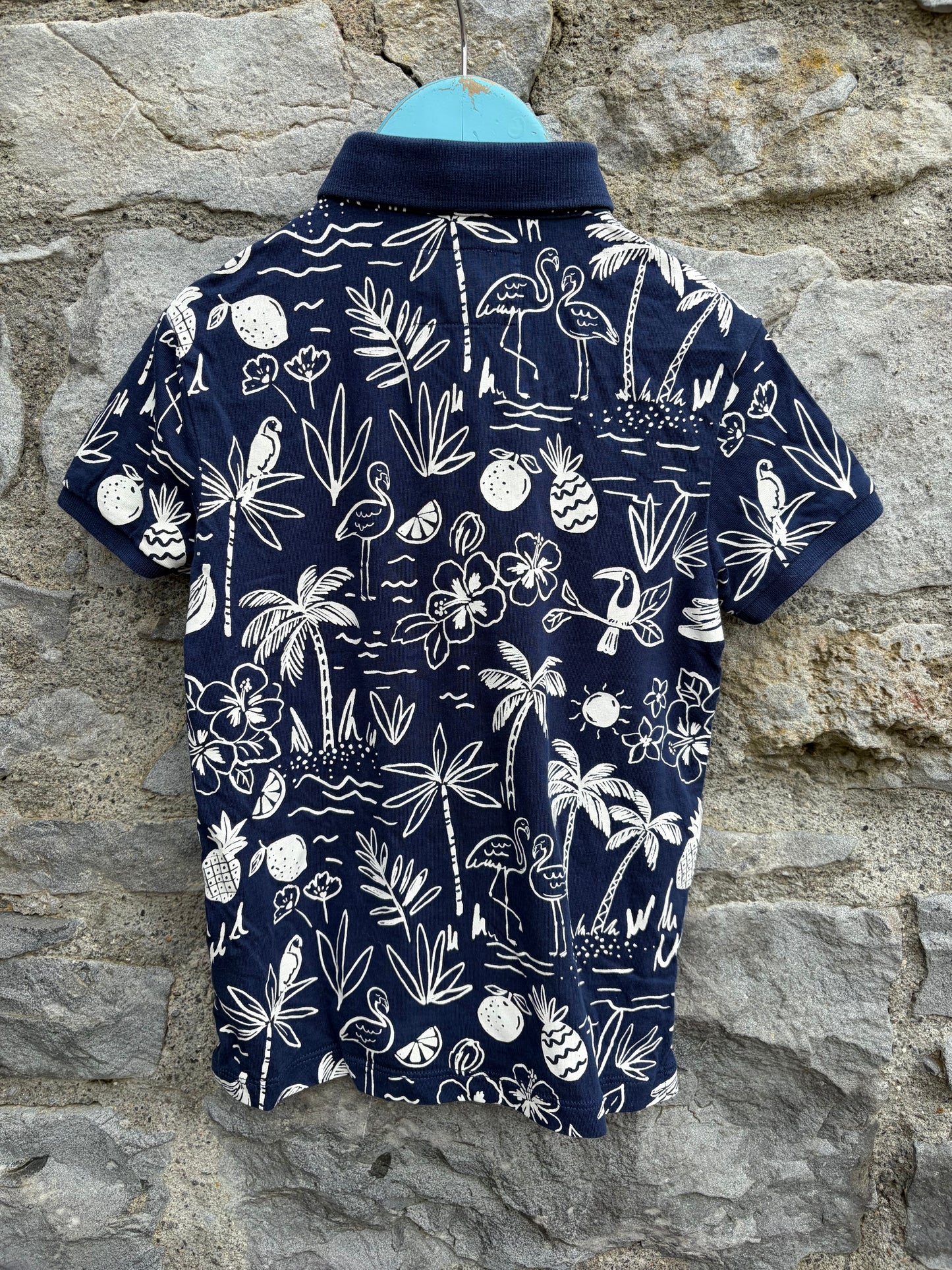 Jungle navy polo top  5-6y (110-116cm)