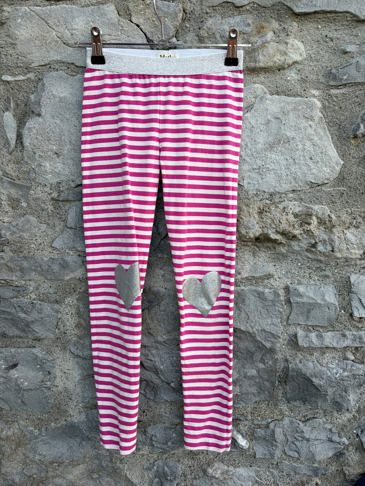 Pink stripy leggings  6-7y (116-122cm)