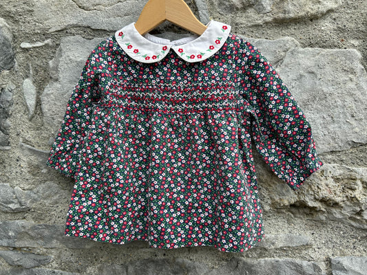 Floral Peter collar navy blouse  6-9m (68-74cm)