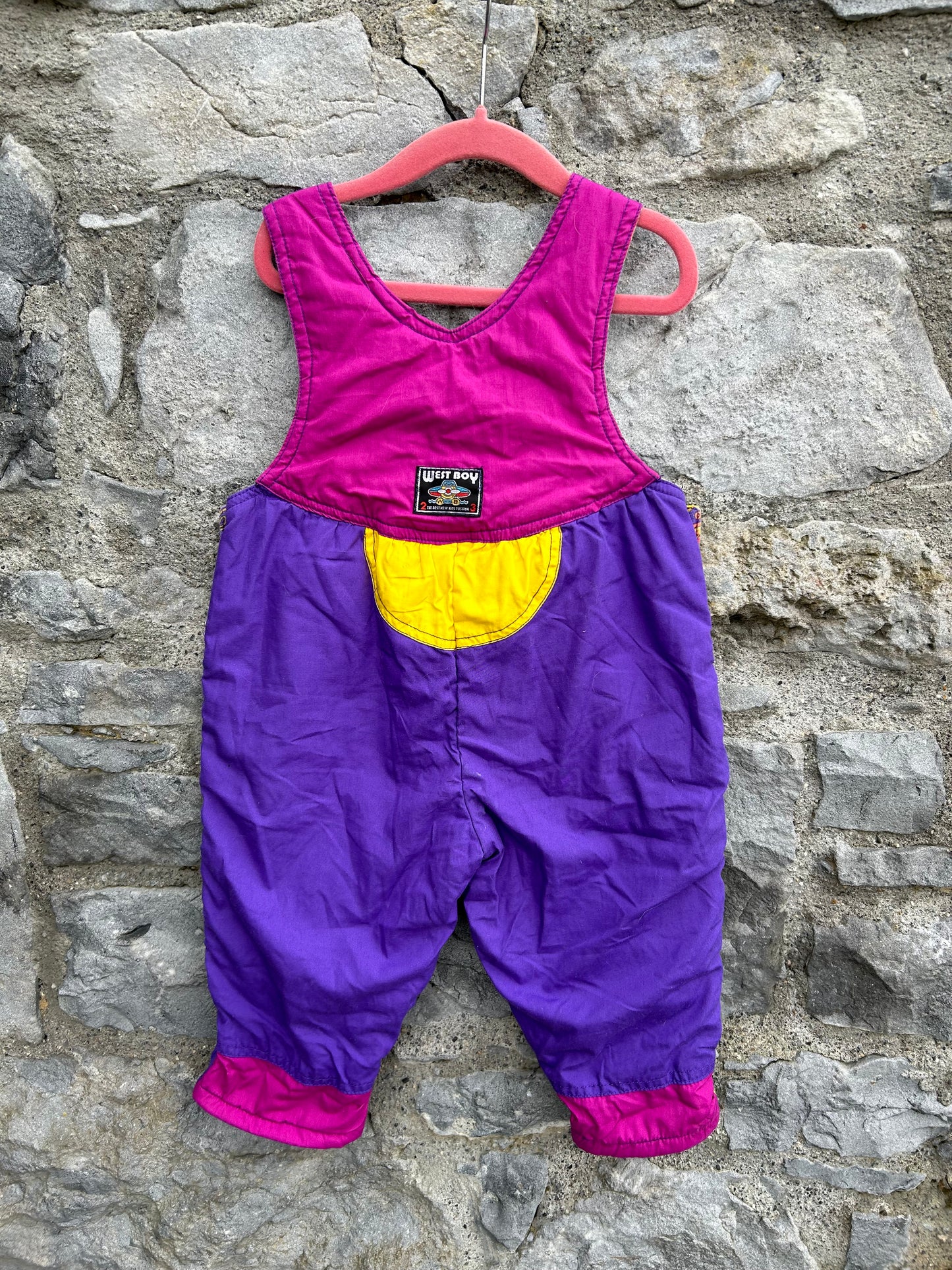 80s Purple&yellow winter pants  18m (86cm)