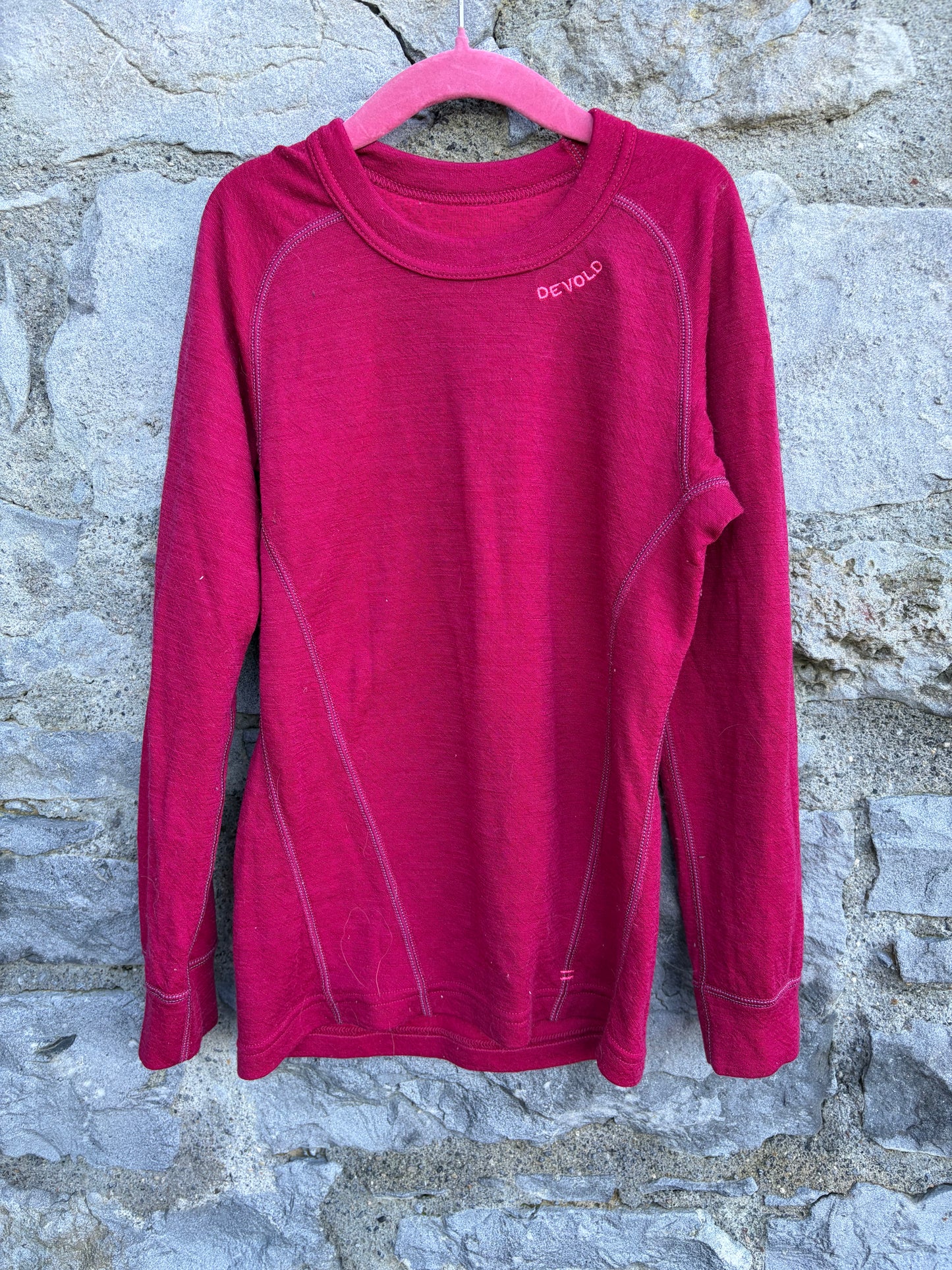 Pink merino wool top  10y (140cm)