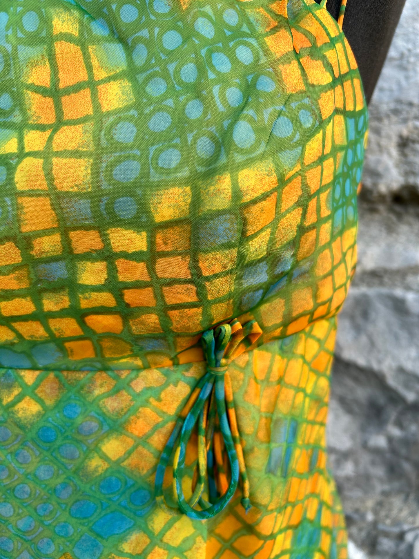 90s green&yellow scales dress