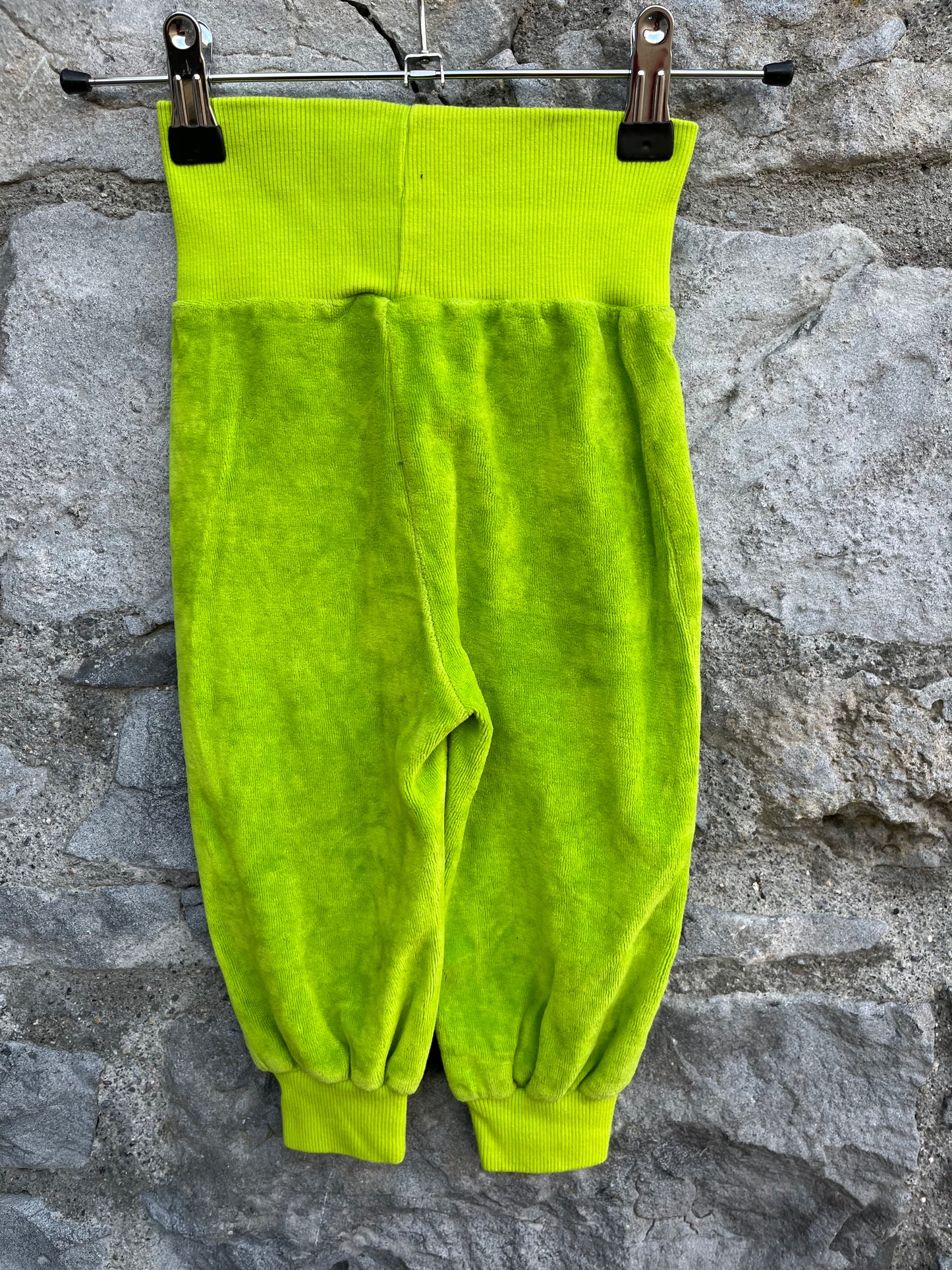 Lime velour pants  9-12m (74-80cm)