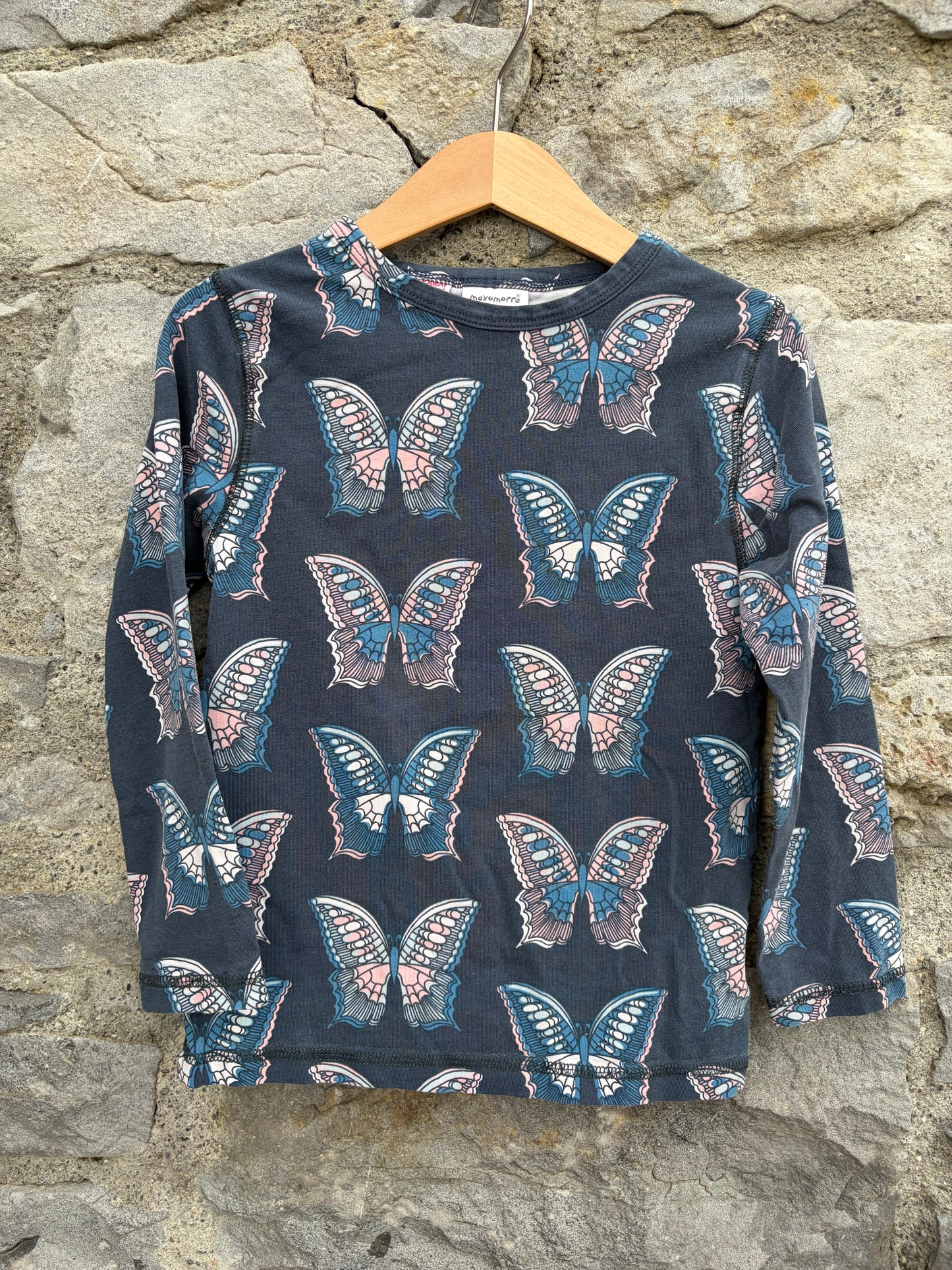 Butterfly navy top  5-6y (110-116cm)