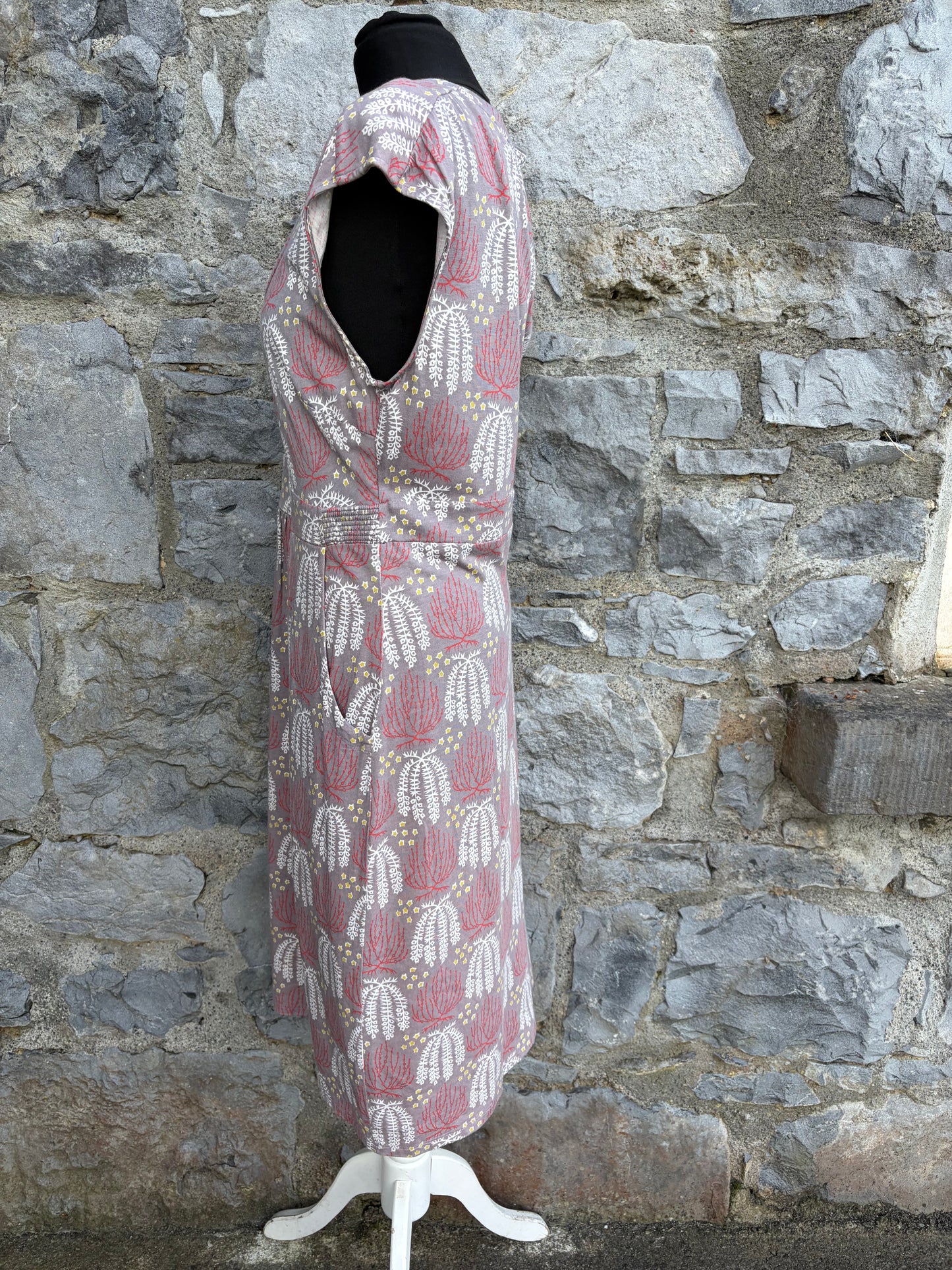 Margot botanical print brown dress uk 12
