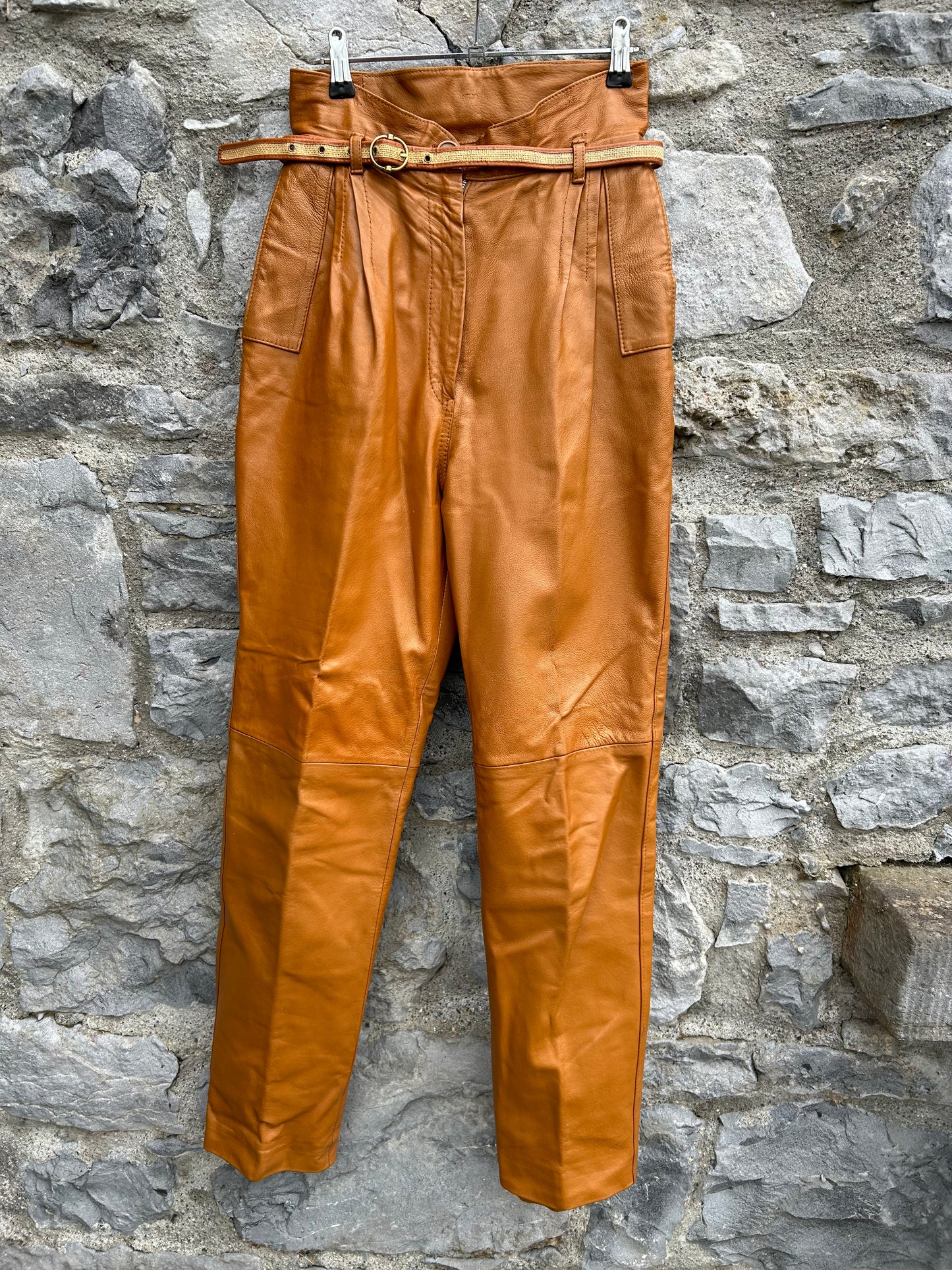 80s brown leather pants uk 6-8