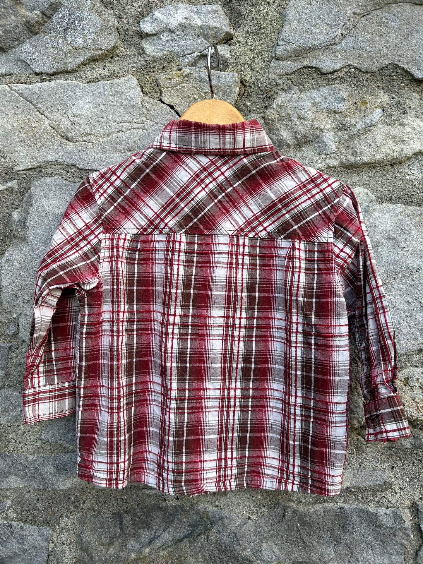 Maroon check shirt  18m (86cm)