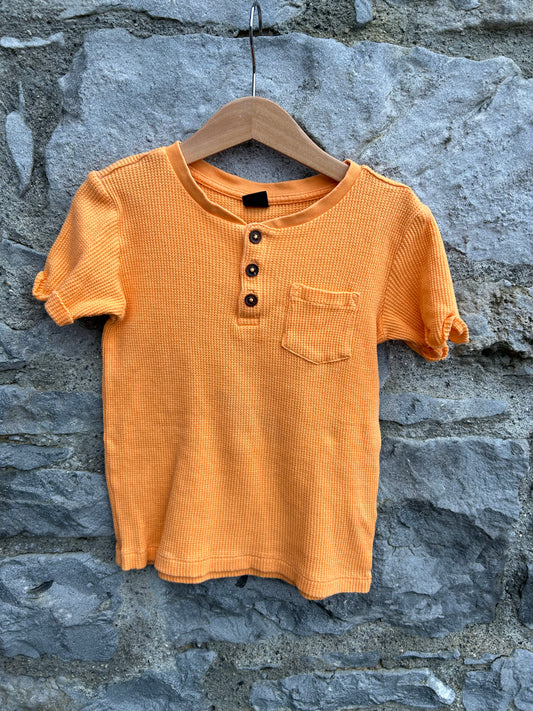 Orange waffle T-shirt  3-4y (98-104cm)