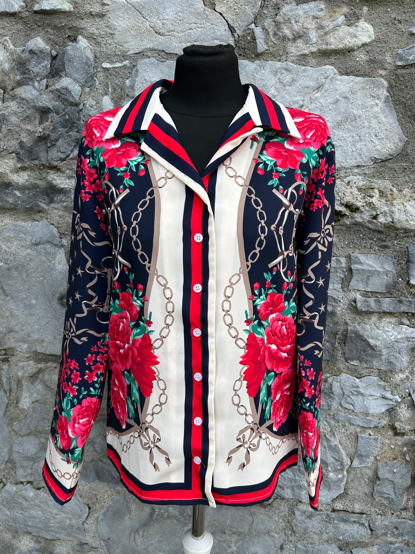 Chains&flowers navy shirt uk 8
