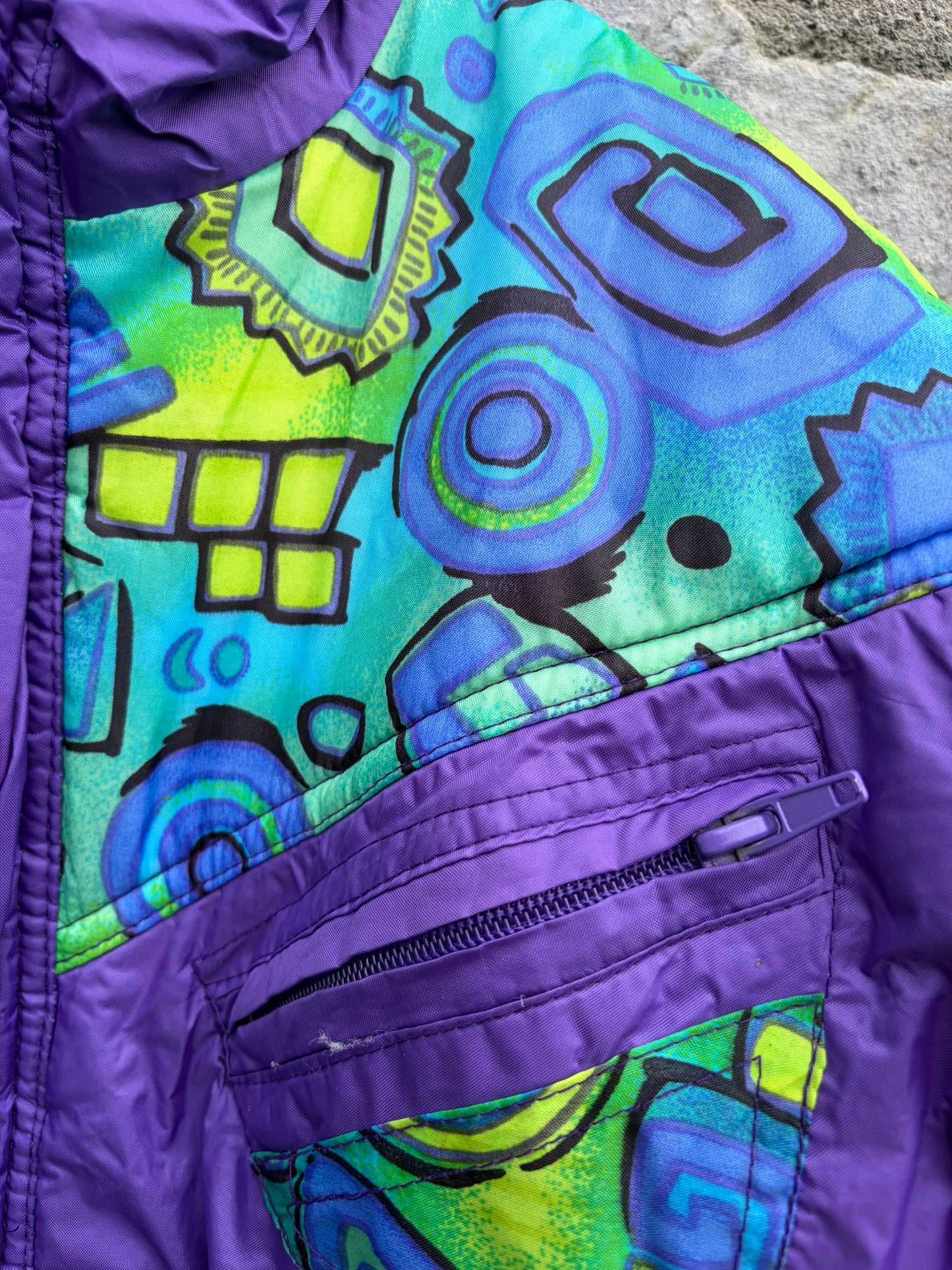 80s purple&teal ski jacket  6-7y (116-122cm)