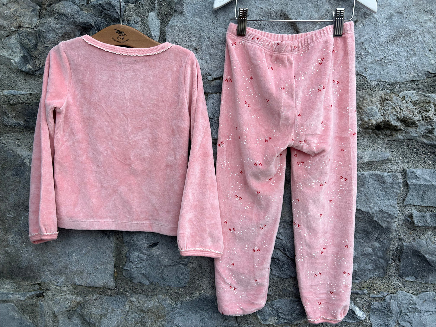 Pink velour pjs  3-4y (98-104cm)