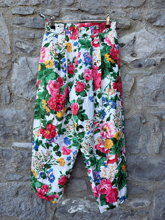 80s tropical flowers pants uk 6-8