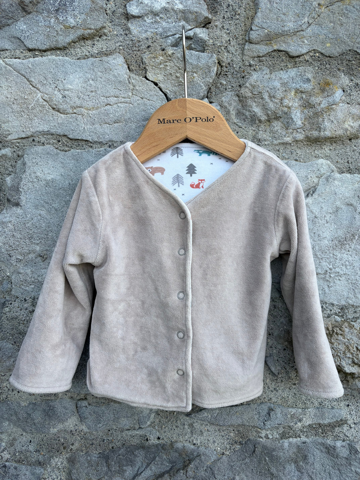 Woodland&beige reversible cardigan 6-9m (68-74cm)