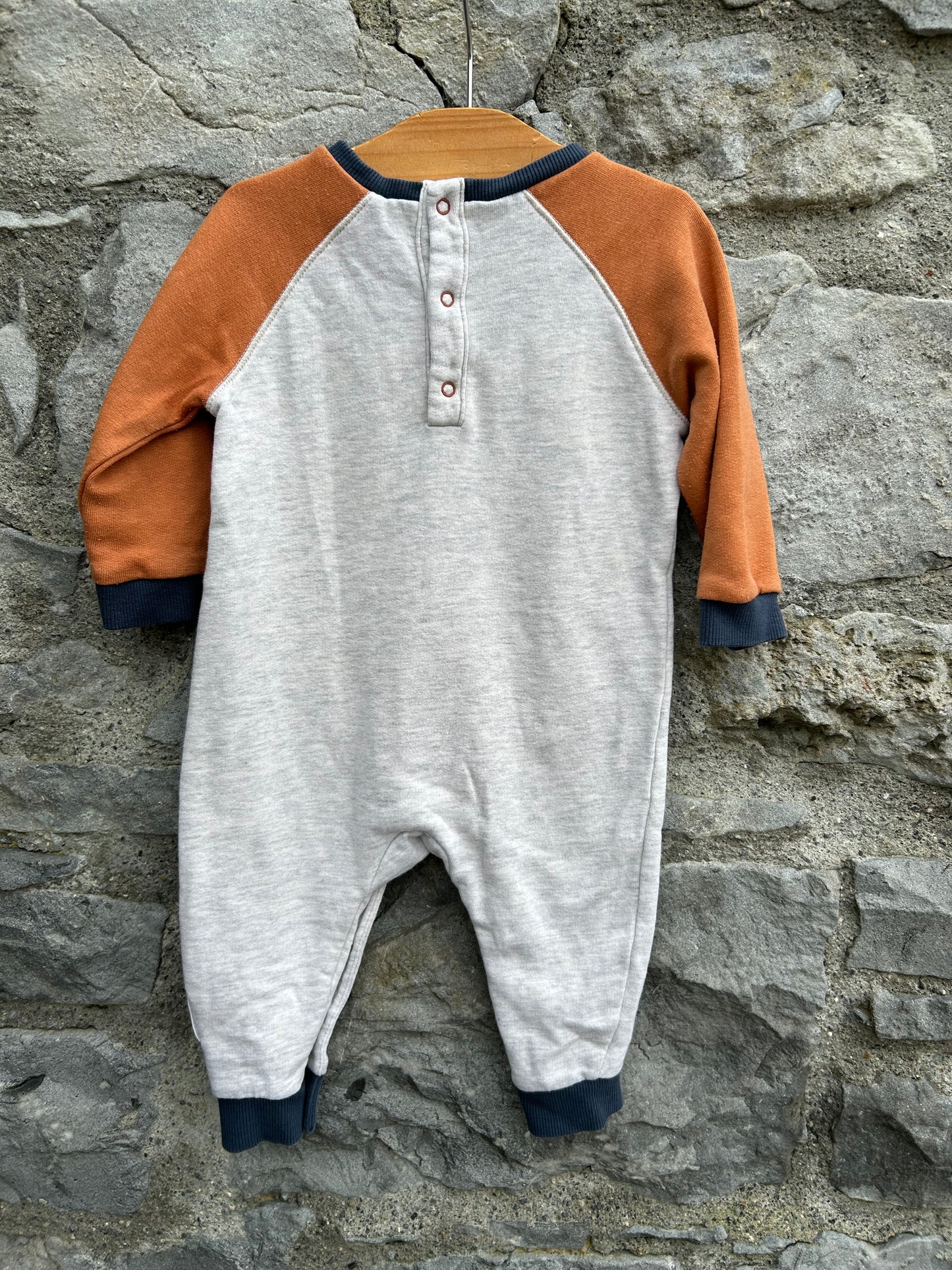 Winter fox raglan sweat onesie 6-9m (68-74cm)