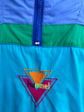 Load image into Gallery viewer, 80s blue&amp;green half zip sport jacket L/XL
