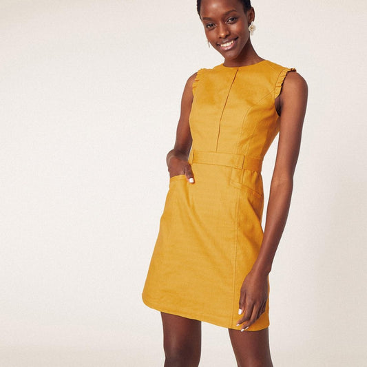 Mustard linen dress uk 10