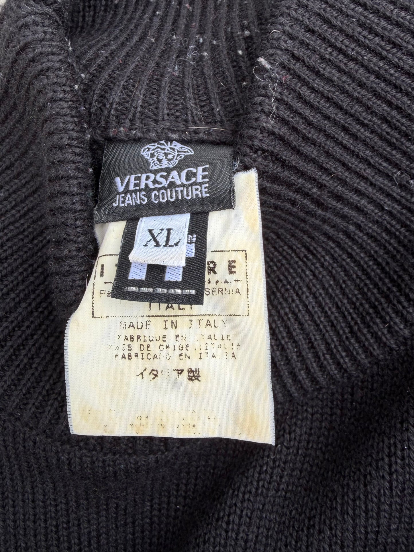 Y2K Versace army supply black jumper Medium
